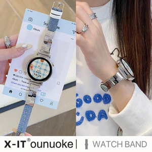 Hoạt Hình Dễ Thương Vòng Tay Kim Loại Dây Da Cho Huawei Watch GT 4 5 41mm 46mm Dây Đồng Hồ Thông Minh Huawei GT 2 3 Pro Dây Đeo Tay Phụ Kiện