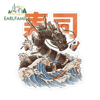 EARLFAMILY 13cm Nhật Bản Rồng Xe Dán Campervan Ván Lướt Sóng Máy Tính Chống Trầy Xước Vinyl Decal Cá Tính Chống Thấm Nước Xe Máy Graffiti