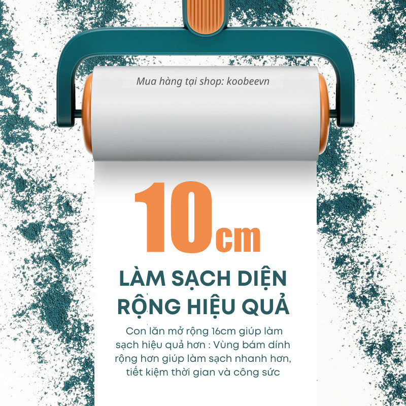 Cây Lăn Bụi KOOBEE Làm Sạch Quần Áo, Ga Giường, Sofa, Lông Chó Mèo, Cuộn 60 Lần Xé | 159