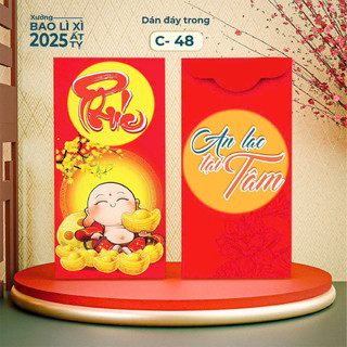 Set 100 cái Bao Lì Xì Tết Đỏ Chữ Phúc 48 Mừng Tuổi - Nhiều Mẫu - Giấy Dày - Size To - In Ấn Rõ Nét