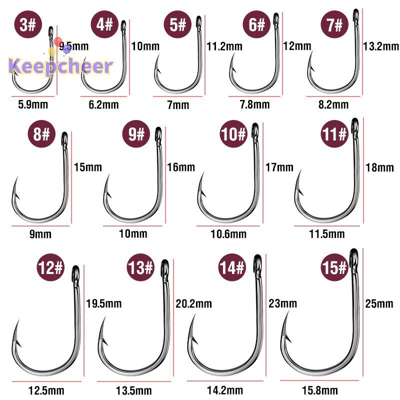 [Keepcheer] 1 Hộp Móc Câu Cá Vòng Tròn Thép Carbon Cao Cấp Nước Ngọt Fishhook Lỗ Cá Chép Mạnh Mẽ Giải Quyết Cá Chất Lượng Cao [Mới]