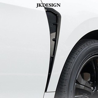 Jkdesign 2 CÁI ABS Phụ kiện ngoại thất tự động Lỗ nạp trang trí Cánh lướt gió màu đen