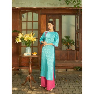 Set Áo dài nữ mặc Tết kèm quần lụa ống suôn MONÁ - THƠ & MƠ
