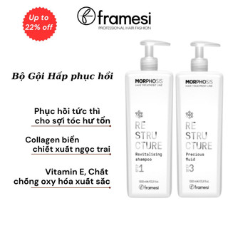 Combo Dầu Gội Xả Framesi phục hồi tái tạo cấu trúc tóc, dành cho tóc hư tổn MORPHOSIS REVITALISING RESTRUCTURE 1000ML