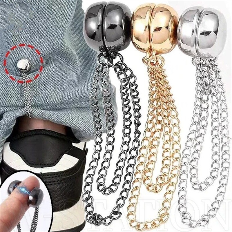 Kẹp quần áo từ tính đa chức năng - Nam châm Hijab có dây chuyền - Trâm cài đa năng, từ tính, không ghim, Kẹp nút sức mạnh - Quần áo nữ Hijab Pins Trang trí