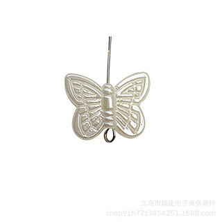 Phụ kiện nhựa hình bướm nhỏ lỗ dọc mini giả ngọc trai DIY làm thủ công cho bông tai, phụ kiện tóc, dây chuyền, nhẫn bán buôn