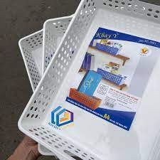 Khay nhựa chữ nhật, rổ nhựa B5, A4 Việt Nhật đa năng đựng tài liệu, đồ dùng văn phòng, học tập