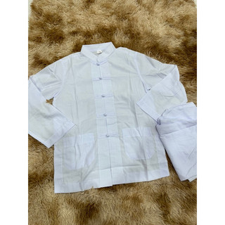 set đồ bộ nam màu trắng, pháp phục trắng cho nam