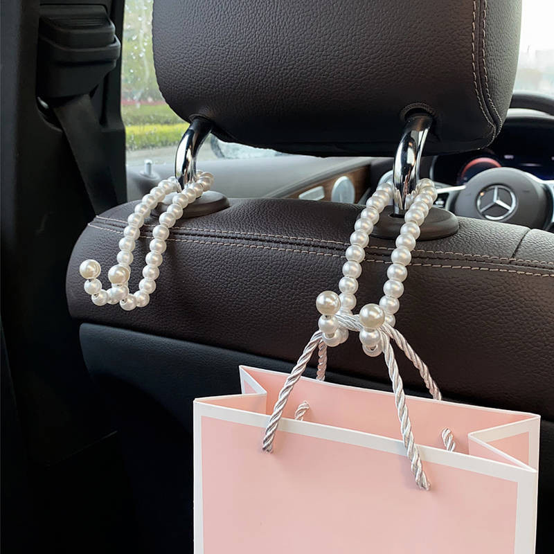 [2026 MỚI] Móc treo ô tô, móc trang trí tựa lưng ô tô, có thể mang theo 10kg vật nặng, móc ngọc trai dễ thương, trang trí nội thất đẹp