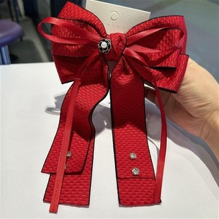 Kẹp tóc nơ lớn hai lớp ruy băng vintage, phụ kiện tóc nữ đẹp cho mùa xuân