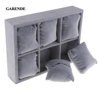 Khay đựng đồ trang sức nhung Garende có gối mềm - Hộp đựng đồ trang sức 6 khe Khay nhung - Hộp trưng bày đồng hồ Khay đựng đồ trang sức có thể xếp chồng lên nhau
