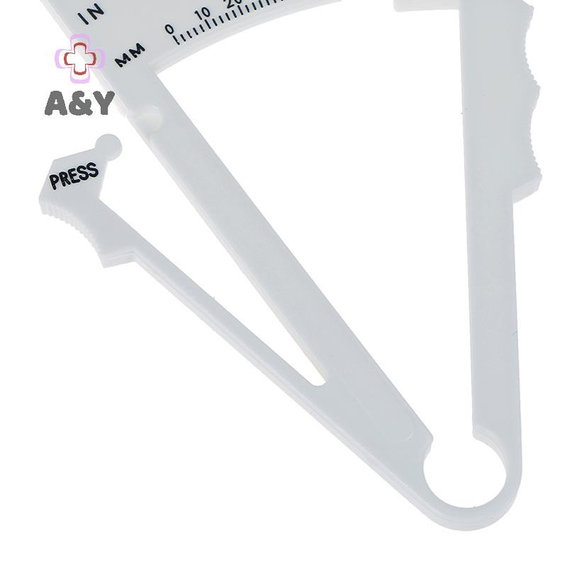 A & Y 2 Cái / bộ Trắng PVC Body Fat Caliper Đo Băng Kiểm Tra Thể Dục Để Giảm Cân.
