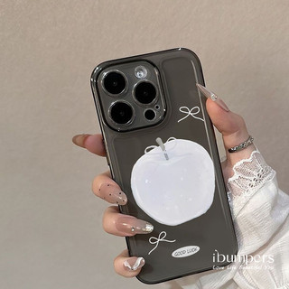 ibumpers Ốp Điện Thoại iPhone Thanh Lịch Trong Suốt Họa Tiết Apple Cặp Đôi Ốp Lưng Trong Suốt TPU Mềm Chống Sốc Cho IPhone 16 15 14 12 13 11 Pro Max IP 7 8 Plus X XS XR