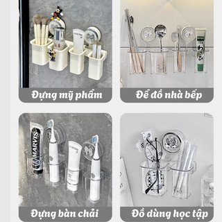 (SẴN) Kệ Để Bàn Chải Đánh Răng Gắn Tường MAISON, Giá Để Đồ Nhà Tắm Treo Tường Hút Chân Không Siêu Chắc