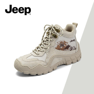 JEEP Giày Boots Nữ Thu Đông, Chống Trơn Trượt, Đế Dày, Phù Hợp Trekking
