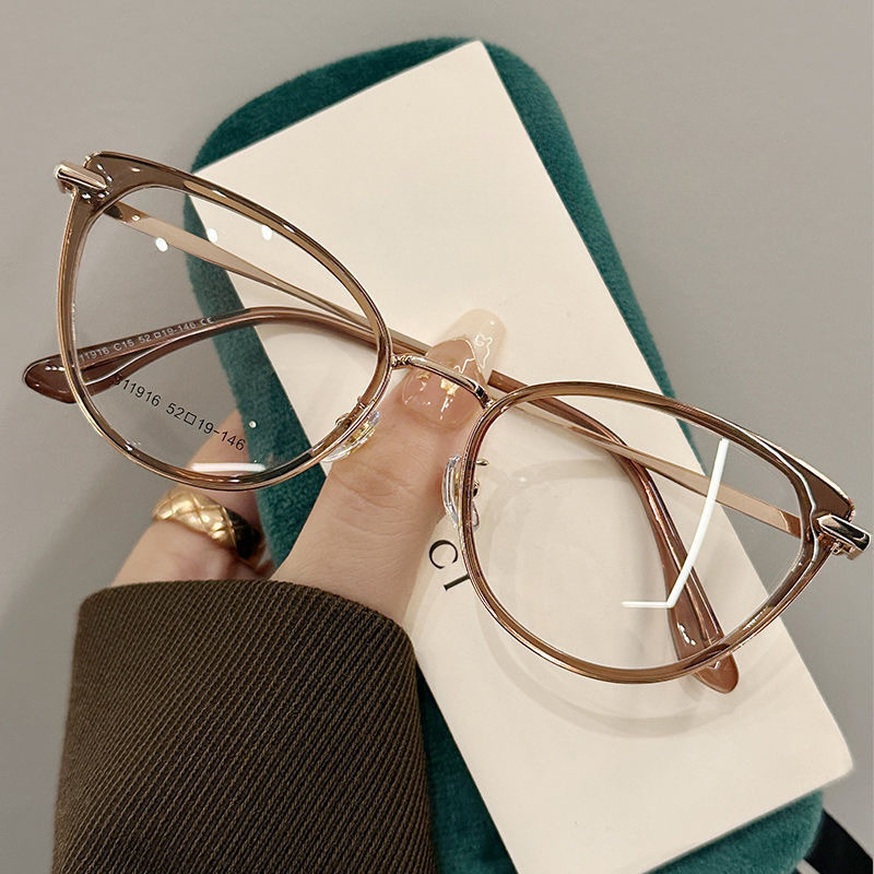 Chặn ánh sáng xanh Ống kính có thể thay thế Kính máy tính Khung kim loại nửa Unisex Chống bức xạ | BigBuy360 - bigbuy360.vn