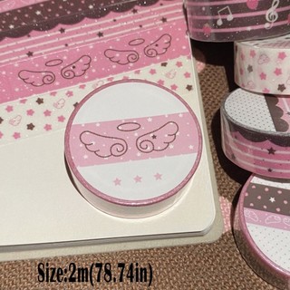 Băng trang trí RISEDOT, Băng dán dâu tây đôi cánh thiên thần, Băng DIY ngôi sao Kawaii
