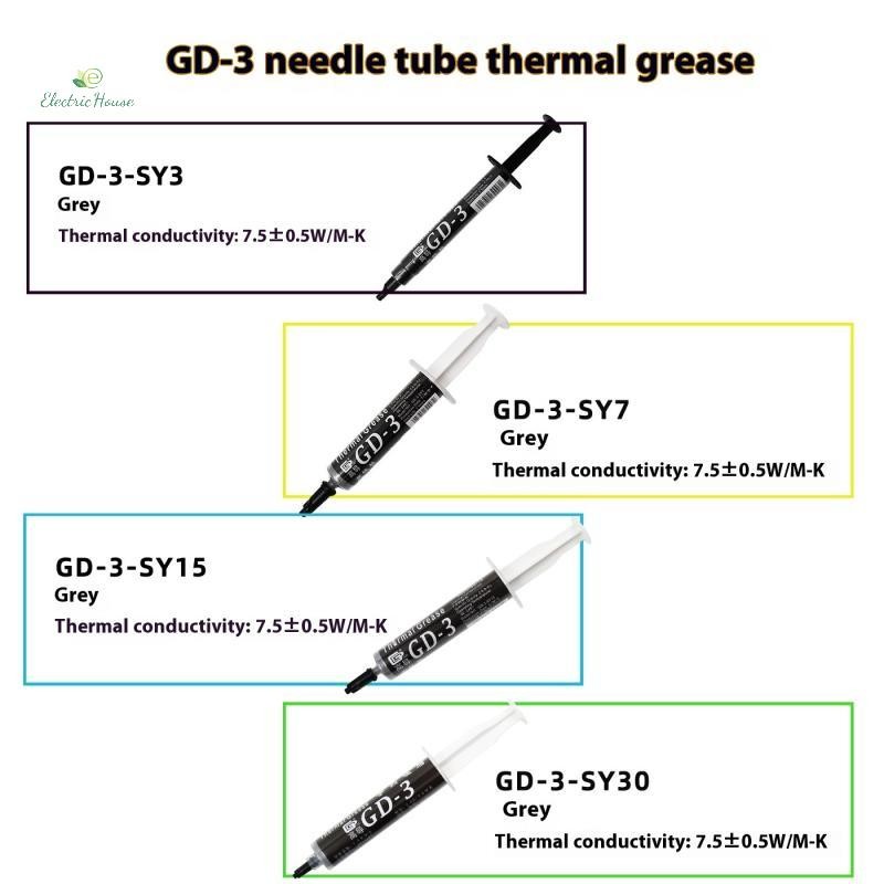 [Nhà Điện] 1 Cái 7.5 W / MK 3 / 7 / 15 / 30g GD-3 Dán Nhiệt Mỡ Dẫn Điện Dán Cho Game PC CPU GPU Làm Mát SY7 mới