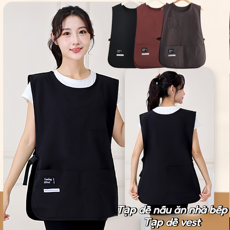 Tạp dề vest,nhà bếp gia đình chống thấm nước Tạp dề Unisex chống bẩn,Tạp dề nấu ăn nhà bếp