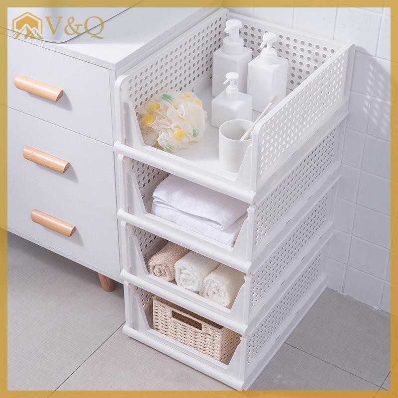 Littleloves1 Ngăn Kéo Bảo Quản Quần Áo Dung Tích Cao Có Thể Gập Lại Hộp Bảo Quản Bằng Nhựa Hộ Gia Đình Có Thể Xếp Chồng Tổ Chức Ngăn Kéo Phụ Kiện Gia Đình EN