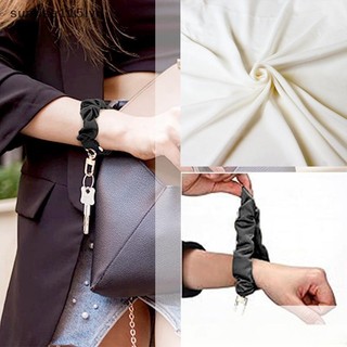 SSVN Sleek Móc Khóa Trang Trí Với Dây Đeo Tay Có Thể Điều Chỉnh Da Scrunchie Móc Khóa Dây Đeo Cổ Tay Co Giãn Cho Nữ.