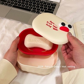 Hộp Xà Phòng Dễ Thương 2024 Phong Cách Mới Ký Túc Xá Sinh Viên Nhà Vệ Sinh Phòng Tắm Di Động Hai Lớp Hộp Xà Phòng Thoát Nước Có Nắp NNEX