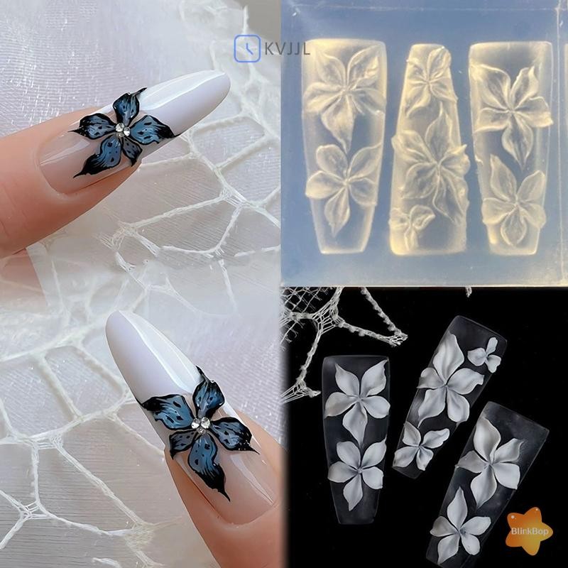 [KvJJL-t] Khuôn Làm Móng Tay Nghệ Thuật 3D Khắc Cong Hoa Lily Trong Suốt Móng Tay Nghệ Thuật Trang Trí DIY Mẫu Silicon Mới