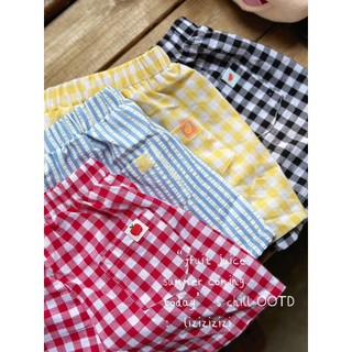 Trẻ em mùa hè bé trai bé gái quần short ca rô quần rộng