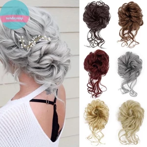 Sund Tổng Hợp Tóc Lộn Xộn Bun Phần Mở Rộng Xoăn Dài Chignon Co Giãn Lông Tơ Tóc Scrunchies Miếng Tóc Cho Nữ VN
