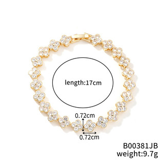 Vòng tay cỏ ba lá nữ với họa tiết kẻ sọc kim cương zircon nhiều màu sắc, phong cách châu âu hiện đại