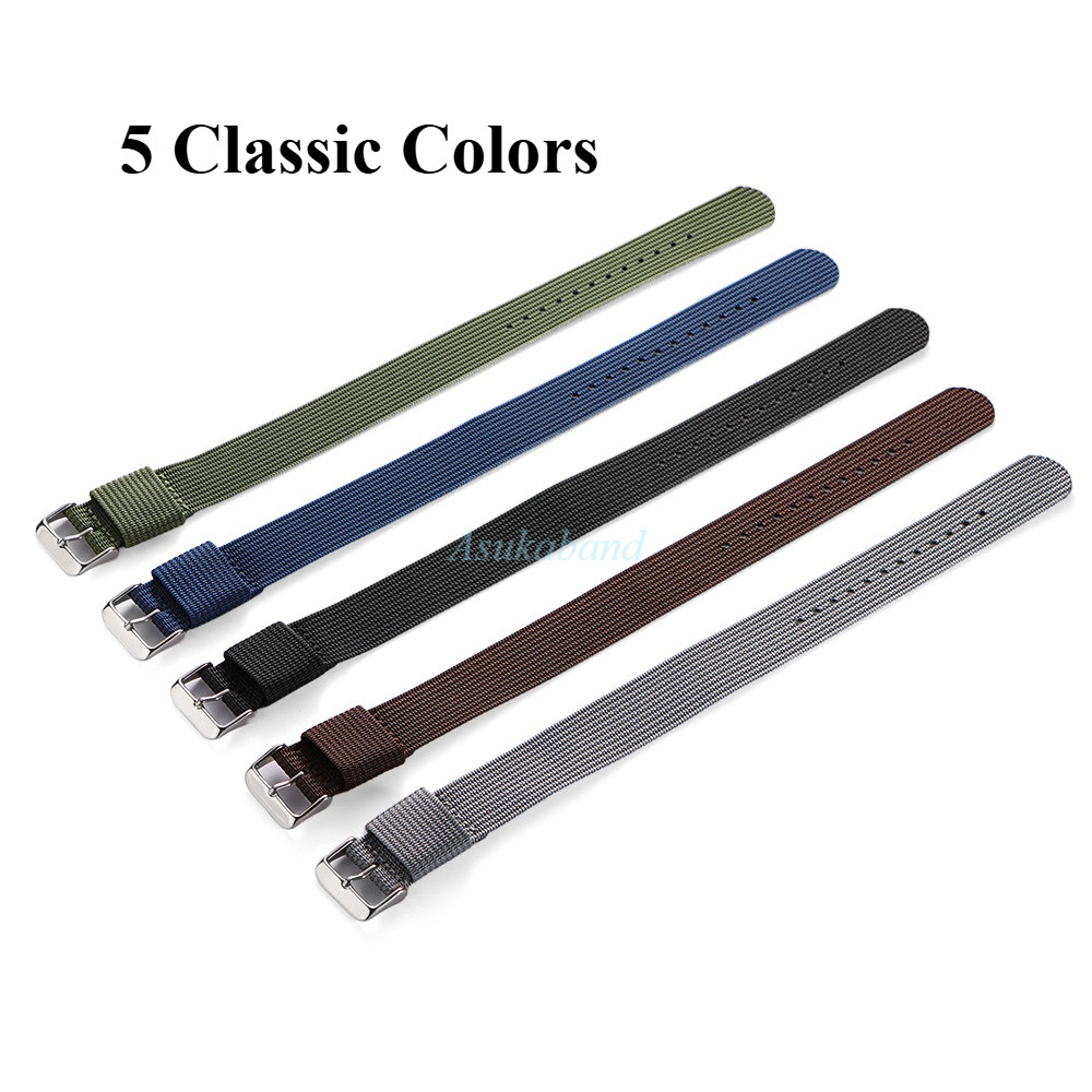Vòng Đơn NATO Dây Đeo Đồng Hồ 18mm 20mm 22mm ZULU Nylon Vải Đồng Hồ Phong Cách Quân Sự Một Vòng Đồng Hồ Vòng Tay Cho Seiko 5 Diver Lặn Nam Nữ Thể Thao