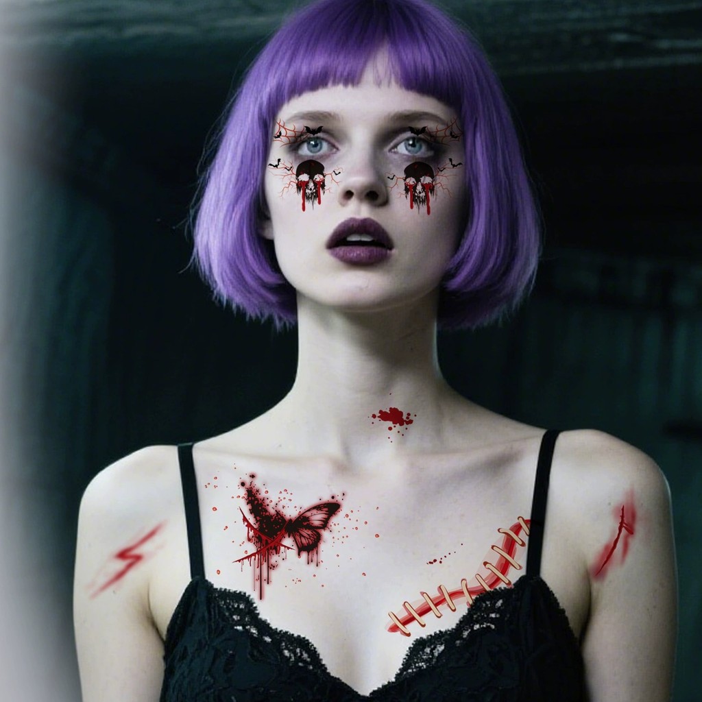 10 Cái / bộ Halloween Kinh Dị Trang Điểm Dập Tàn nhang Trang Điểm Trang Điểm Mặt Trang Điểm