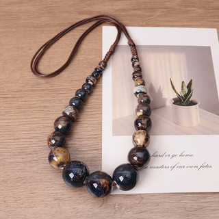 Vòng cổ hạt gốm phong cách dân tộc, điều chỉnh đượcsize, phù hợp phong cách bohemian