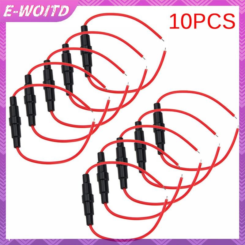 E-woitd 10 CÁI Hộp đựng cầu chì 5x20mm Loại vít trong dòng có cáp dây HNVN