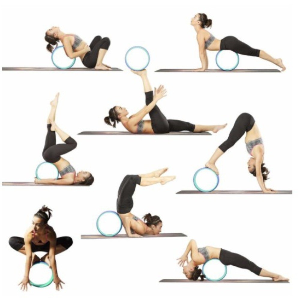 Bánh xe tập Yoga HOBBYIN, con lăn đa năng lưng, massage cơ bắp, dụng cụ phòng gym tại nhà
