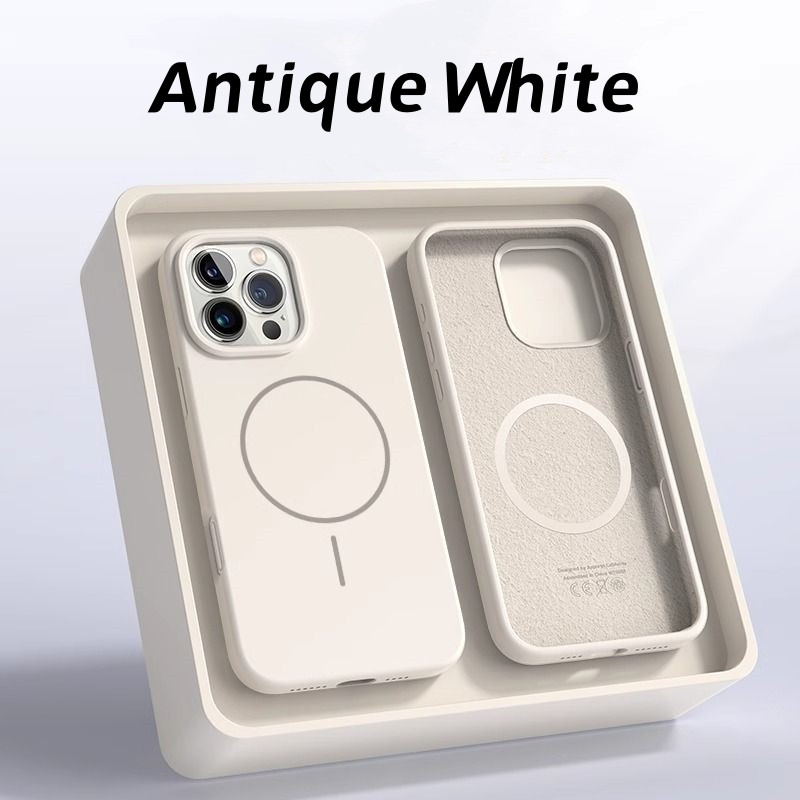 Ống Điện Thoại Silicon Lỏng Chính Hãng Cho IPhone 16 15 14 13 12 11 Pro Max IP 14 Pro Max Vỏ Hấp Thụ Sốc Từ Tính