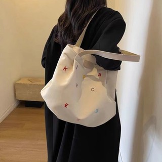 Túi Tote sinh viên MEGOCE, Túi đeo vai dung tích lớn nhẹ, Túi xách nữ thêu chữ di động dành cho nữ