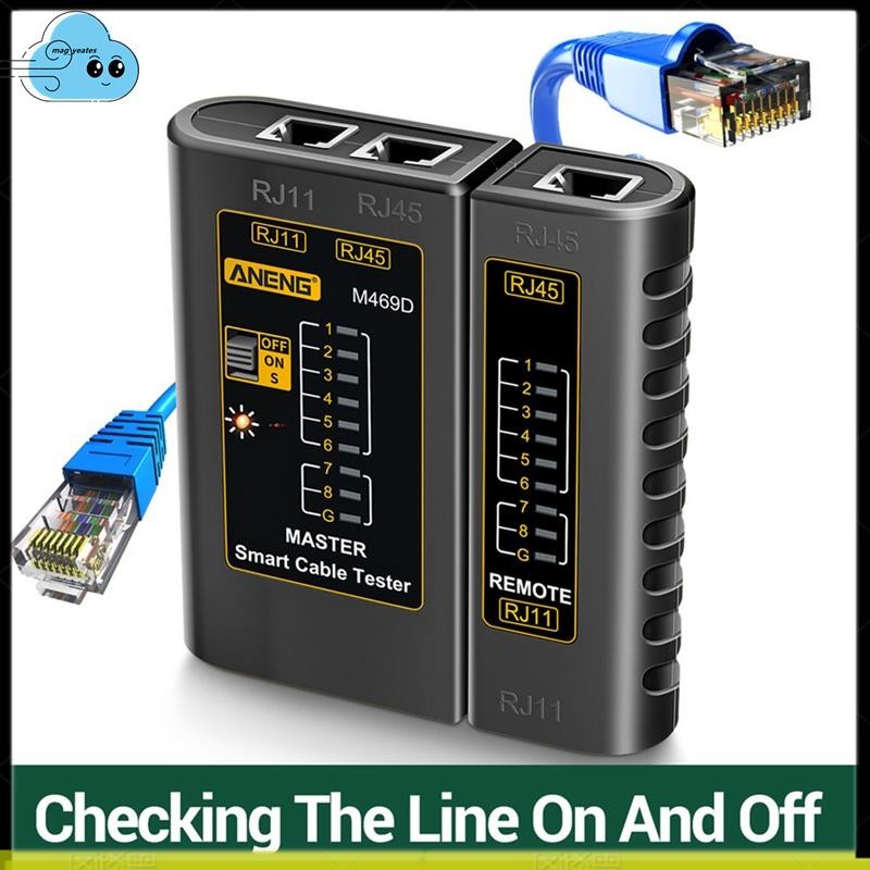M469D RJ45 Cáp Lan Test Kiểm Tra Cáp Mạng RJ11 RJ12 CAT5 UTP LAN Cable Test Công Cụ Mạng Sửa Chữa Mạng A