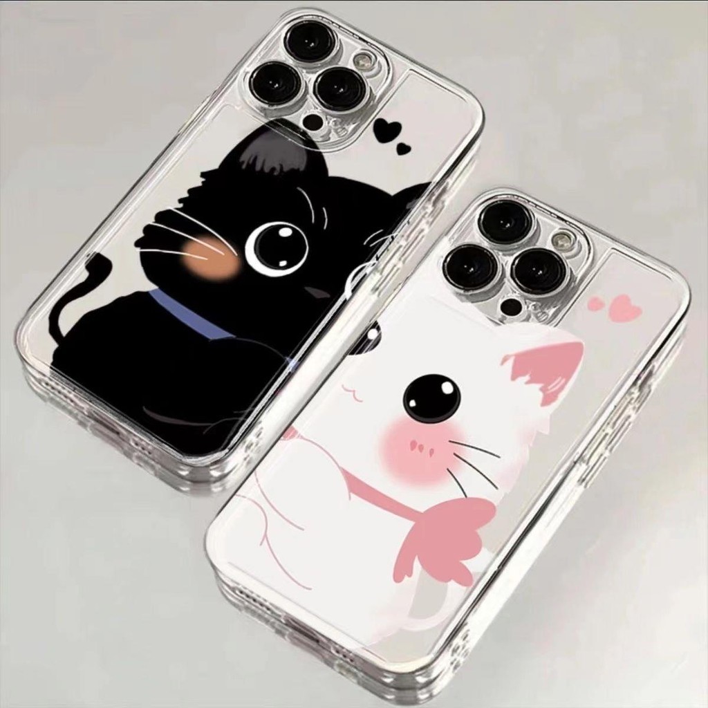 Ốp Điện Thoại Di Động Cho Infinix Tecno POVA 2 3 4 5 Camon 19 Pro 19 Neo Zero 30 5G Hot 9 Play Spark 10 Pro 10C Ốp Lưng Mèo Đen Đáng Yêu Cặp Đôi Họa Tiết Silicon Dễ Thương Hoạt Hình