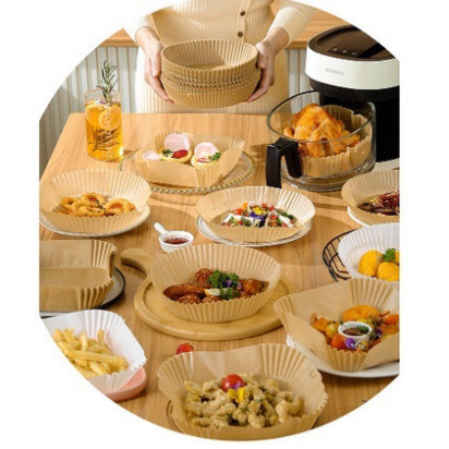 Set 50 Miếng Giấy Lót Nồi Chiên Không Dầu, Nướng Hấp Đồ Ăn,Thấm Dầu Hình Tròn, Chống Dính Tiện Lợi DT010