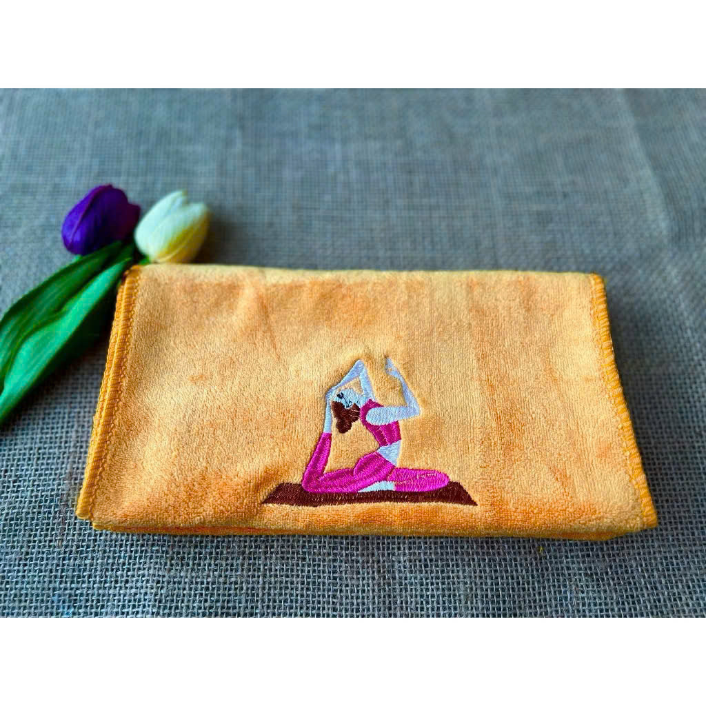 Khăn lau mồ hôi tập Yoga,Khăn cotton thể thao lau thấm mồ,Chất liệu cotton, kích thước 110cm x 25cm GB135