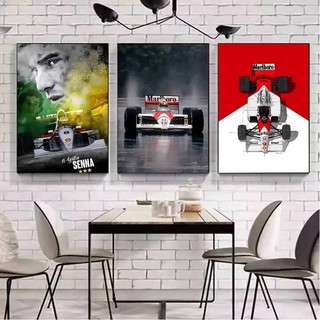Áp phích đua xe Ayrton Senna Formula One, tranh canvas, áp phích in, nhà, phòng ngủ, trang trí phòng khách, quà tặng