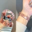 Phụ Nữ Đàn Hồi Mắt Mèo Đá Vòng Tay Cho iWatch Đính Hạt Dây Đồng Hồ S8 7 6 SE 5 Đồng Hồ 40mm 41mm 42mm 45mm