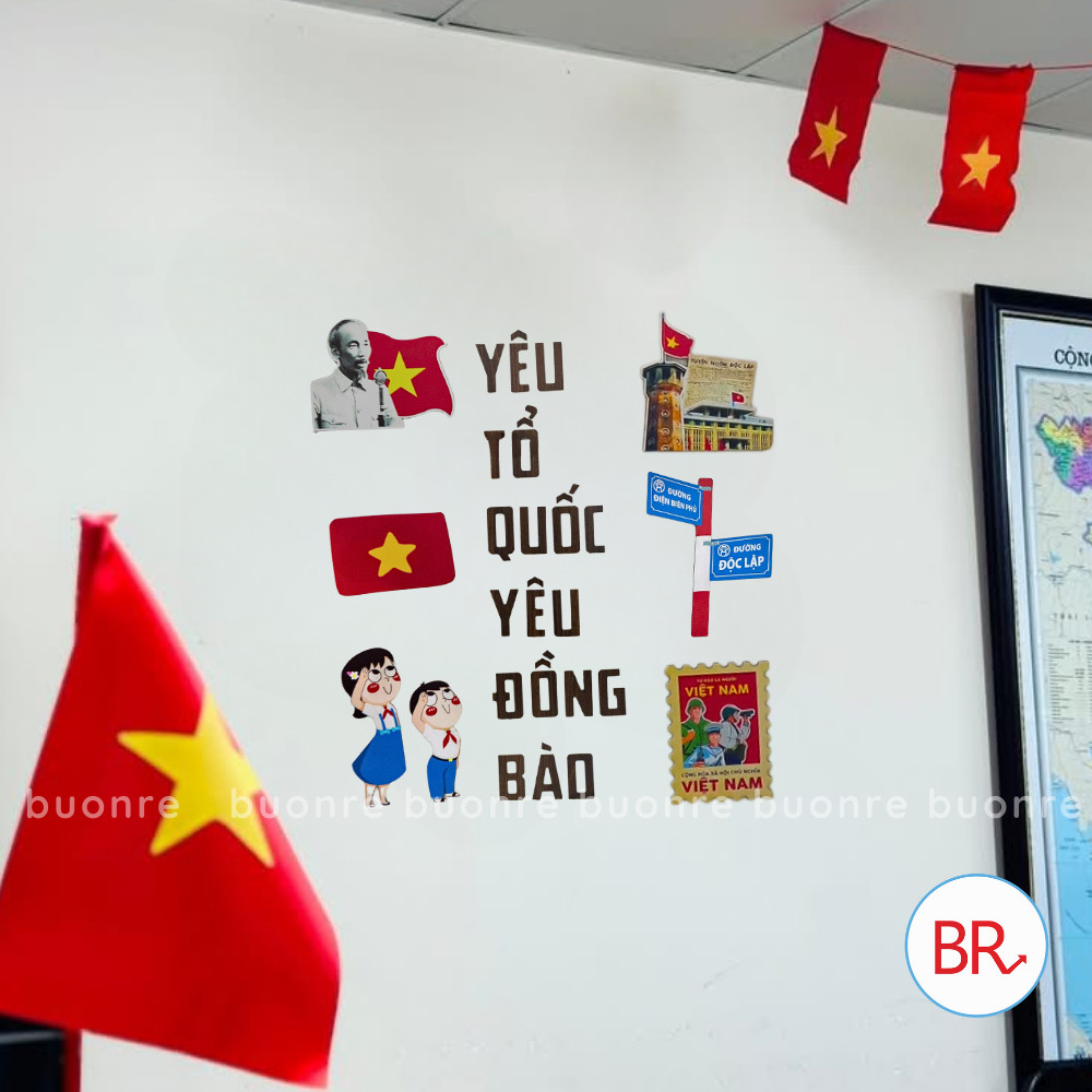 [2/9] Bộ Chữ Gỗ Trang Trí Yêu Tổ Quốc,Yêu Đồng Bào- Chữ Gỗ Decor Tường,Quốc Khánh,Trung Thu,Treo Nhà Cửa Quán Cafe