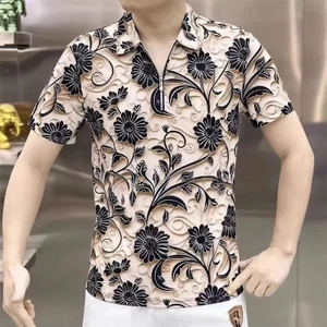 Xu hướng mùa hè có dây kéo ve áo thun nam ngắn tay thời trang