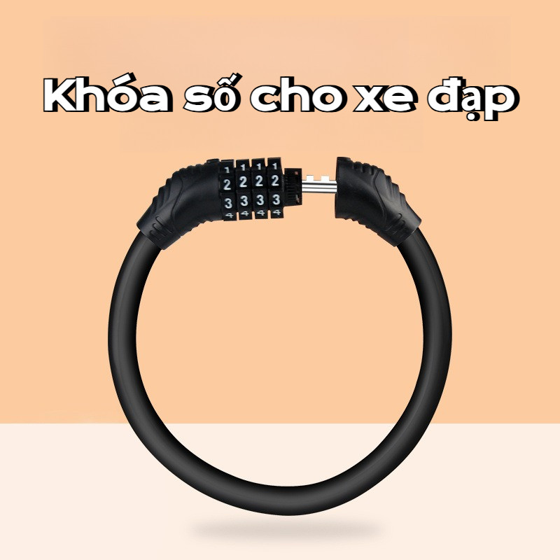 40/60cm Khóa Xe đạp Dây Cáp 5 Số,Khóa mã chống trộm xe đạp,đổi Mật Khẩu Chống Trộm Hiệu Quả