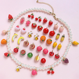 Mạ Đồng Vàng Thật Dễ Thương Mini Trái Cây Bộ Sưu Tập Mặt Dây Chuyền DIY Handmade Trang Sức Tay Vòng Cổ Bông Tai Mặt Dây Chuyền Phụ Kiện