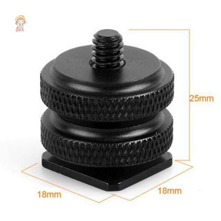 Twe 1 / 4 Inch Dual Nuts Tripod Mount Vít sang Flash Camera Hot Shoe Adapter VN