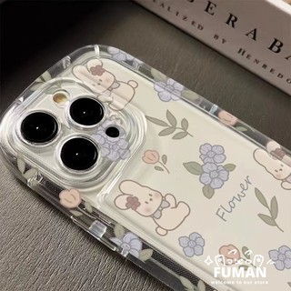 Tương Thích Cho OPPO Reno 8Z 7Z 8 7 Lite Reno 11 7 5 4 3 Pro Reno 10 9 8 Pro Plus 7 4 SE A2 A1 A79 5G A9 A5 2020 Ốp lưng Phong Cách Hàn Quốc Thỏ Hoa Mềm Mại Vỏ bọc bằng túi khí