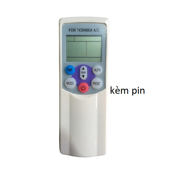 tay điều khiển remote từ xa điều hòa Toshiba -1-kèm pin-tay đầu bấm điều hòa Toshiba -1